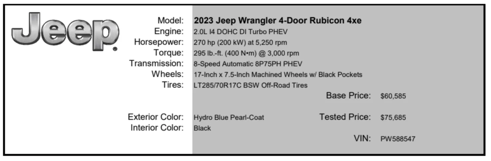 2023 Jeep Wrangler Rubicon 4xe 20th Anniversary Edition AEV 5100 Level II Upfit