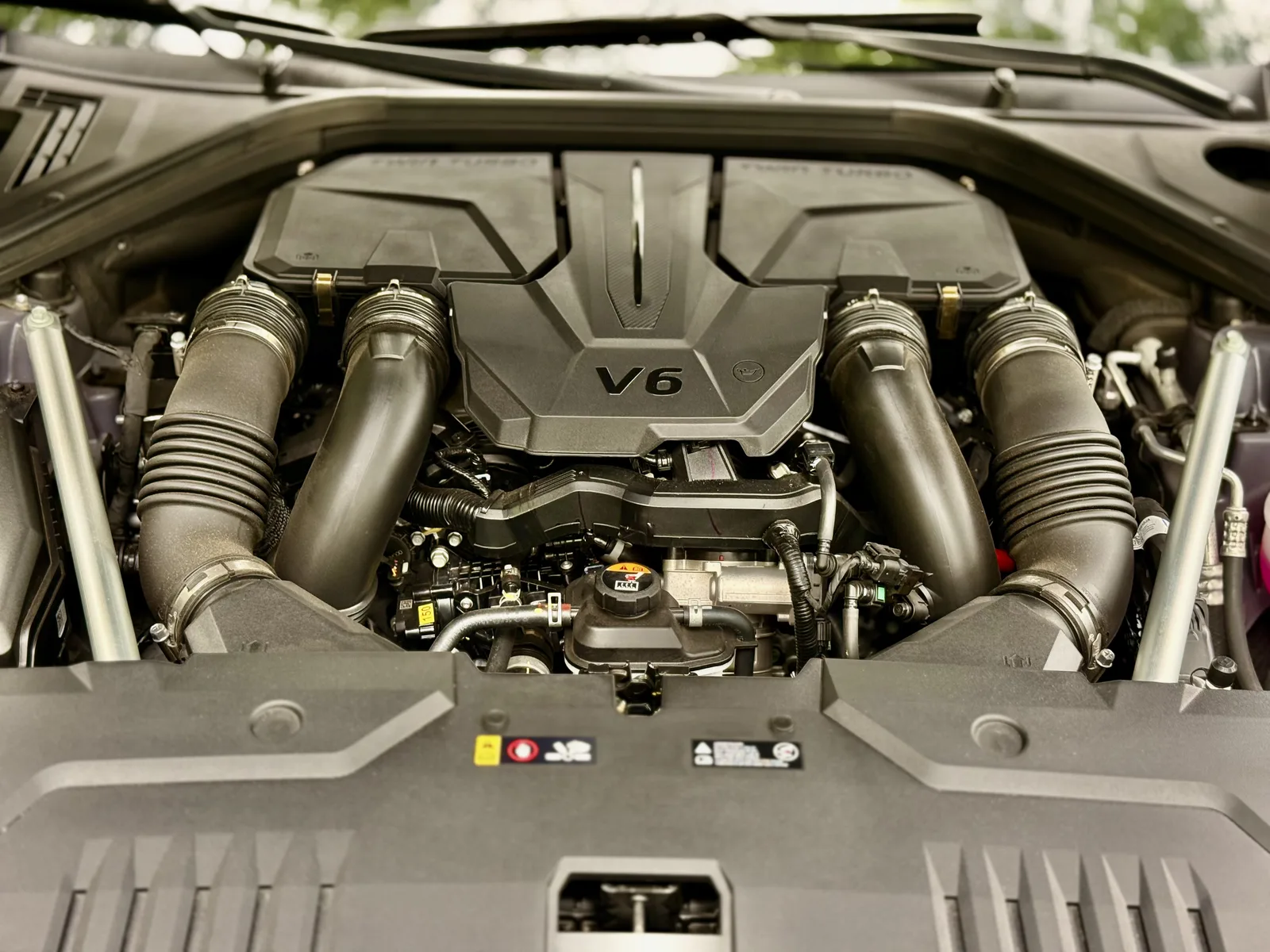 3.5L Twin-turbo V6 in the 2026 Genesis GV70. Photo by Cory Fourniquet