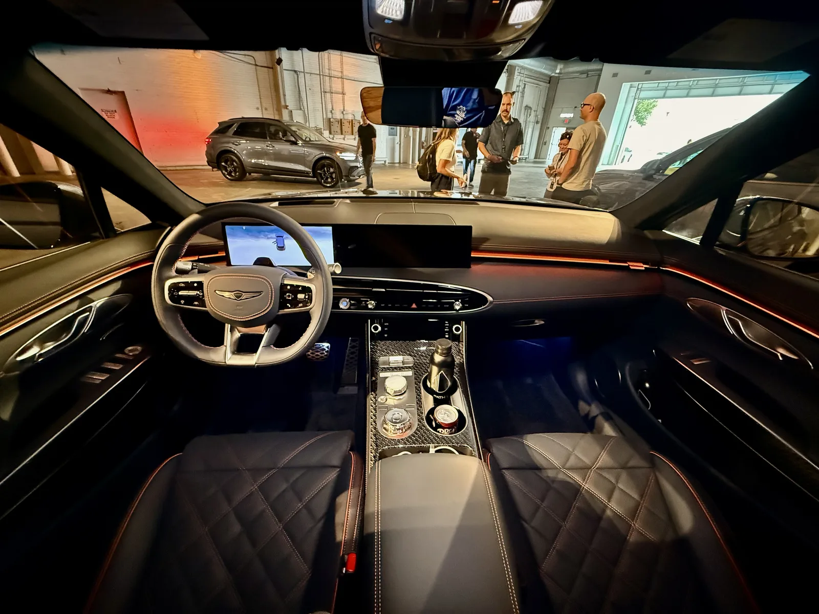 2026 Genesis GV70 3.5T  Sport Prestige AWD Dash in Ultramarine Blue Nappa Leather. Photo by Cory Fourniquet