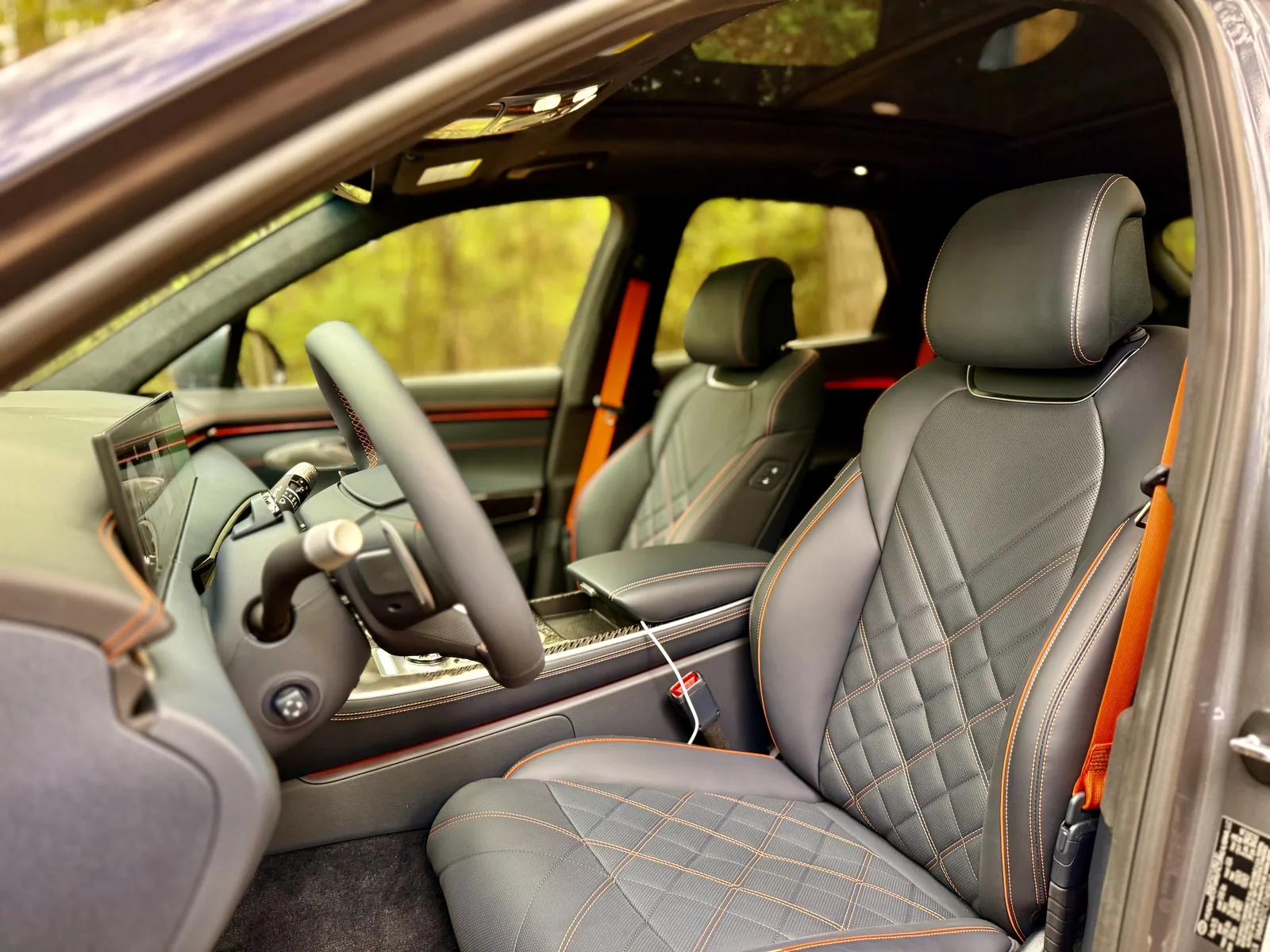 2026 Genesis GV70 3.5T  Sport Prestige AWD in Ultramarine Blue Nappa Leather. Photo by Cory Fourniquet