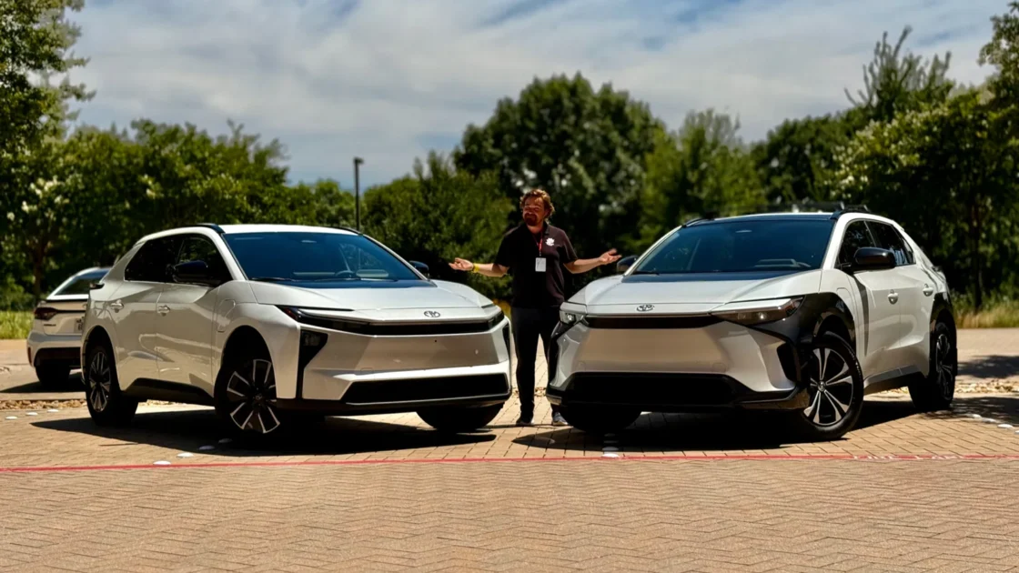 2026 Toyota bZ XLE on the left, 2025 Toyota bZ4X XLE on the right.