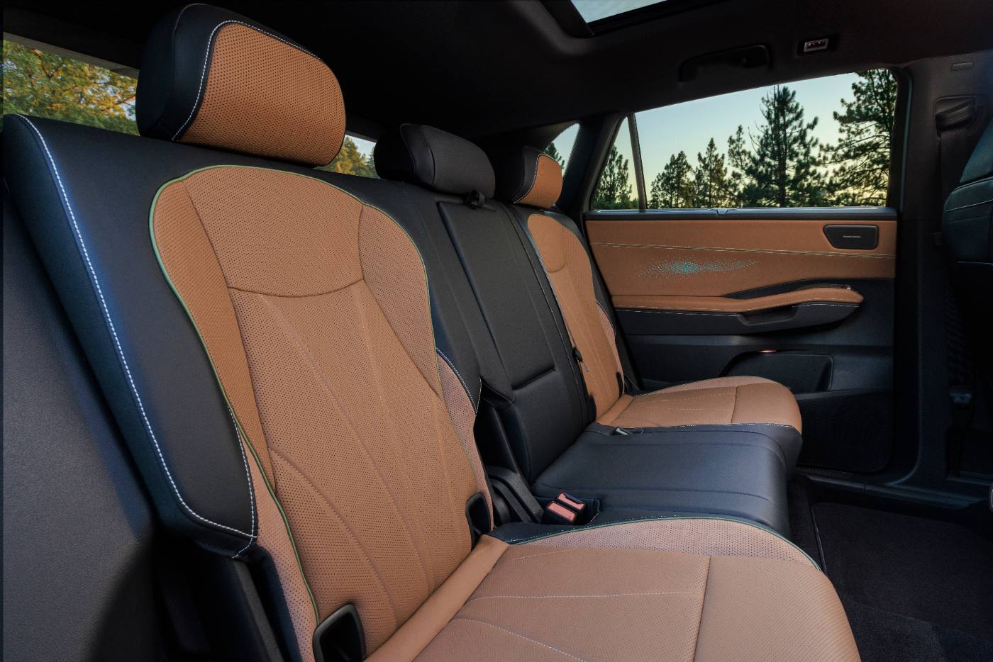 2027 VW Atlas Cross Sport rear seats in brown leather