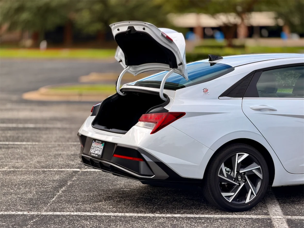 2026 Hyundai Elantra Hybrid open trunk and cargo space