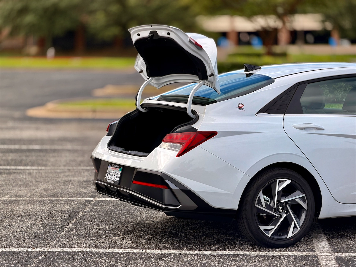 2026 Hyundai Elantra Hybrid open trunk and cargo space