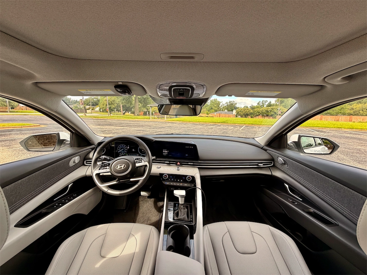 2026 Hyundai Elantra Hybrid interior with twin 10.25-inch screens