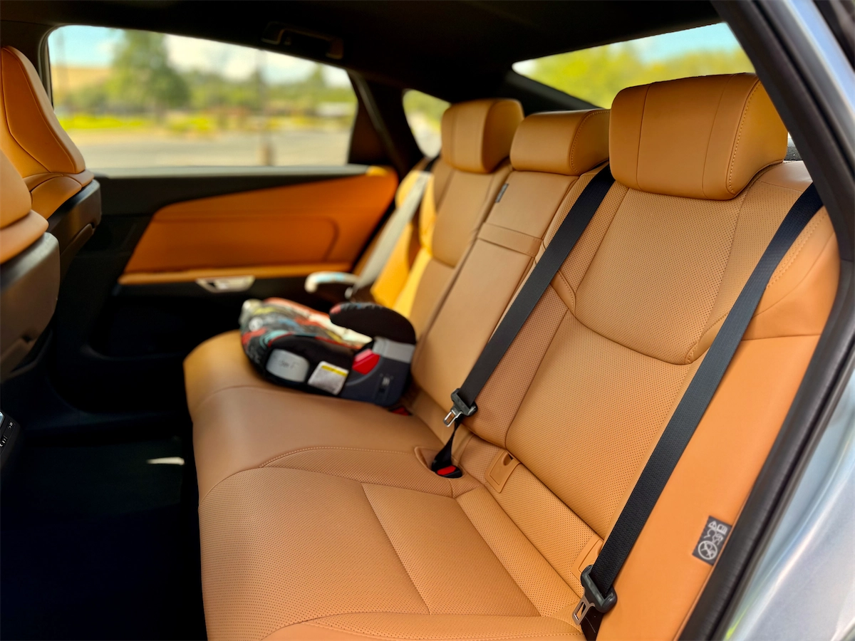 Tan leather rear seats of the 2026 Lexus ES 350h