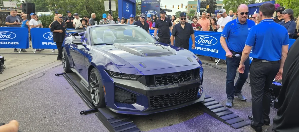 Supercharged Mustang droptop at its 2026 reveal
