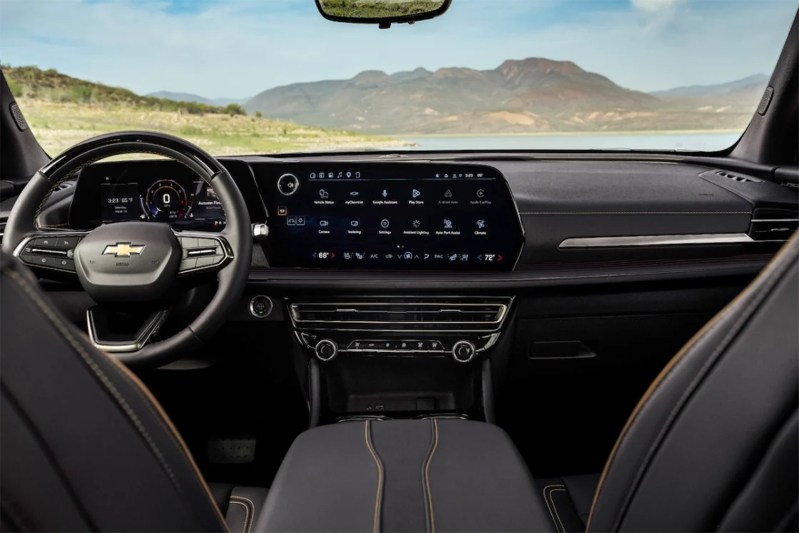Interior of the 2027 Chevy Traverse High Country viewed from the second row