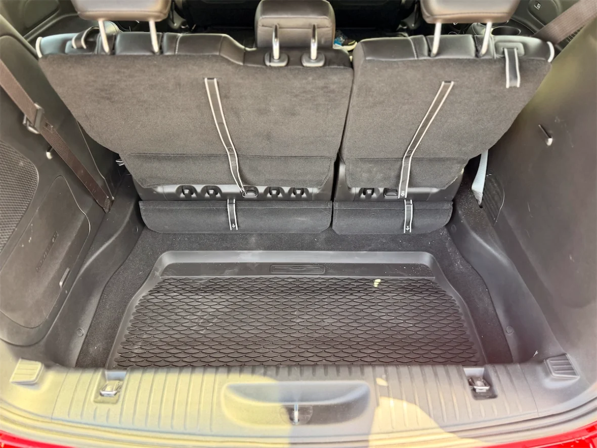 Third row folded flat creating a deep cargo well in a 2027 Chrysler Pacifica