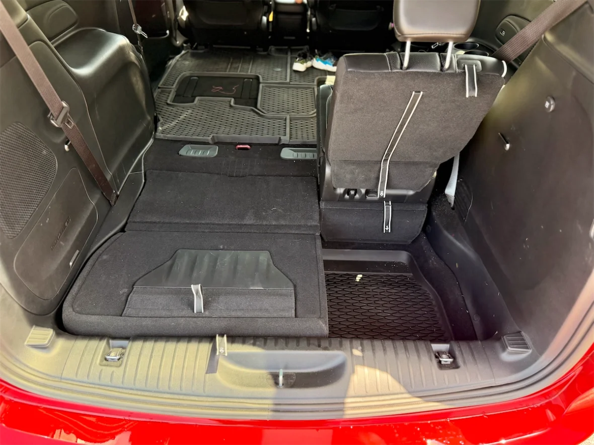 Second and third rows folded flat with the Stow 'n Go floor in a 2027 Chrysler Pacifica