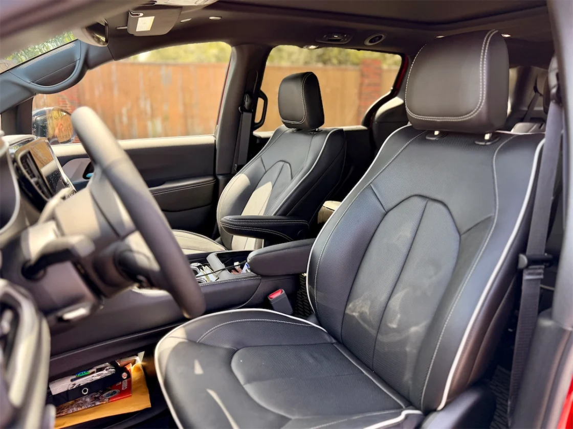 Nappa leather front seats and dashboard in a 2027 Chrysler Pacifica Limited