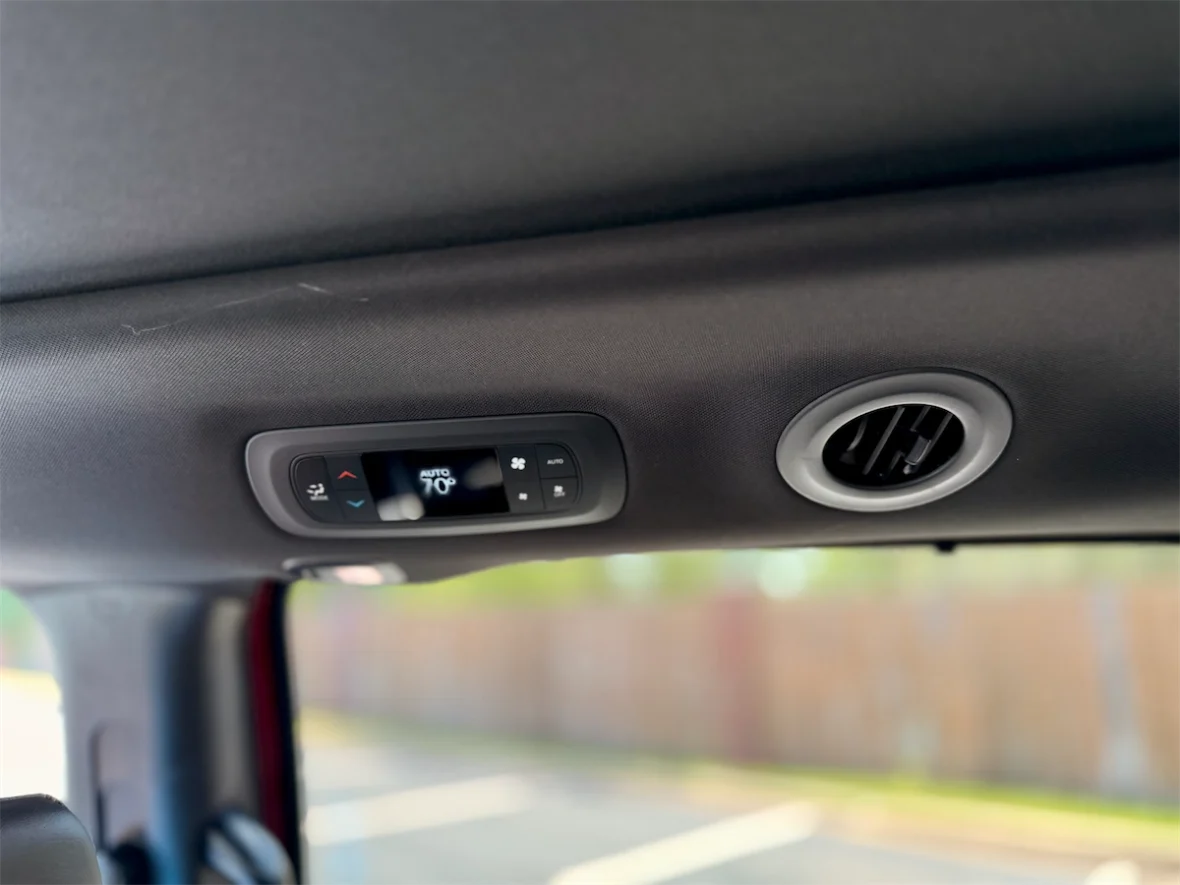 Rear overhead controls and air vent in a 2027 Chrysler Pacifica