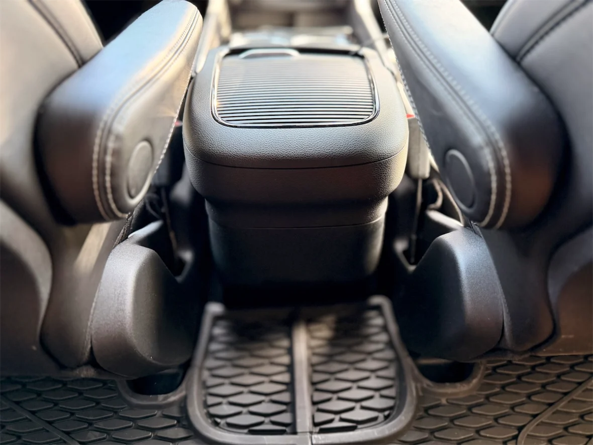 Center console pass-through between the front seats of a 2027 Chrysler Pacifica
