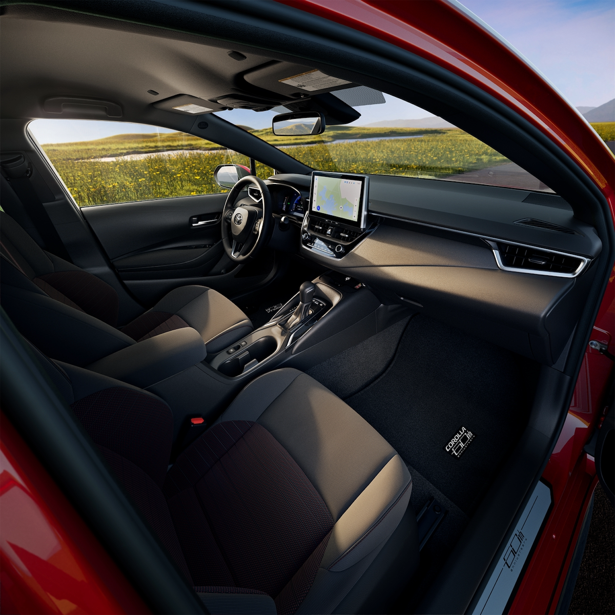 2027 Toyota Corolla 60th Anniversary Edition interior with 10.5-inch touchscreen