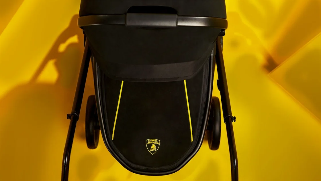 Lamborghini stroller interior with Y-pattern detailing