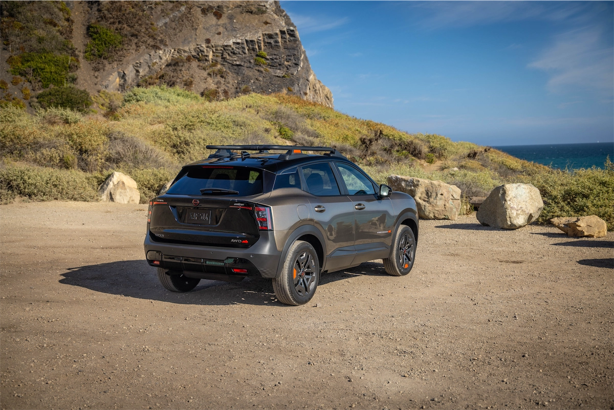 2027 Nissan Kicks Rock Creek rear three-quarter view