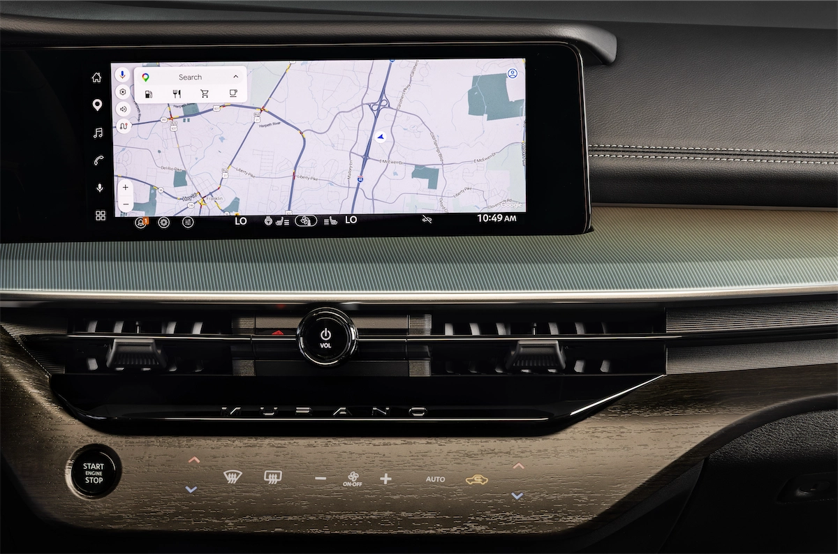 2027 Nissan Murano 12.3-inch infotainment display showing a map