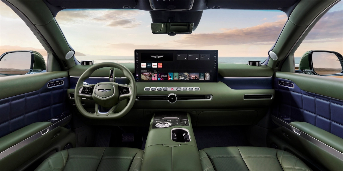 GV90 interior dashboard with wide OLED display