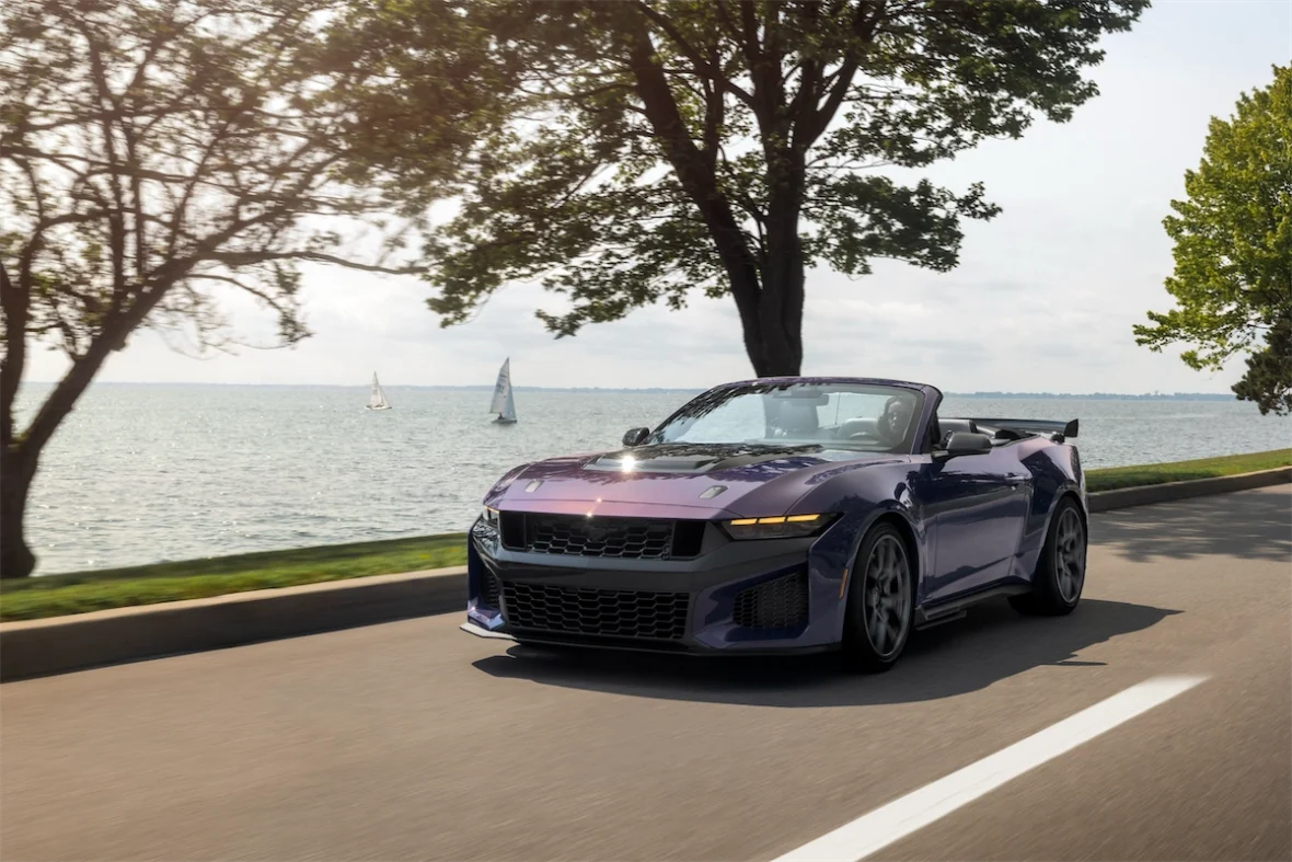 Supercharged Mustang droptop at its 2026 reveal