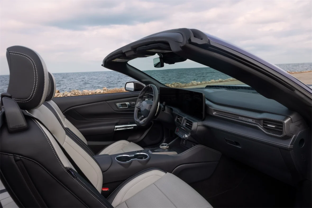 Ford Mustang Dark Horse SC Convertible with the top down