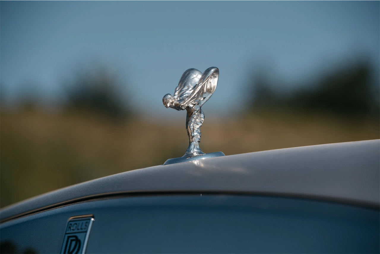 Spirit of Ecstasy hood ornament on the Rolls-Royce Cullinan
