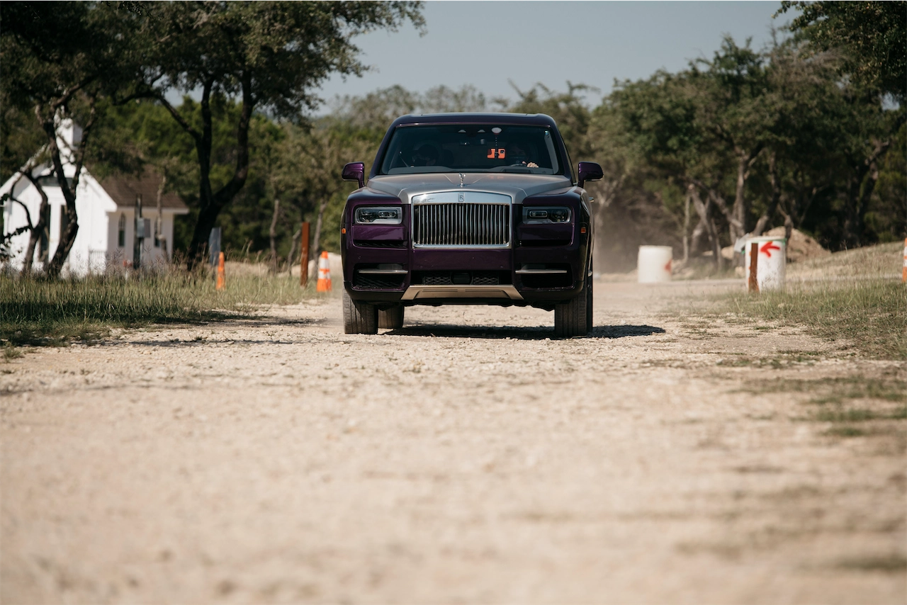 Rolls-Royce Cullinan on a dusty Texas trail
