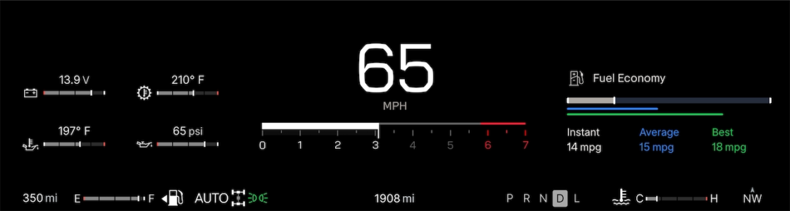 Digital gauge cluster in the 2027 Chevrolet Silverado