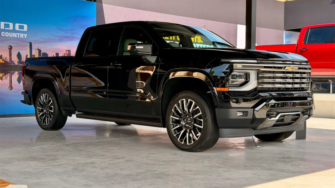 2027 Silverado High Country front three-quarter view on display at the State Fair of Texas