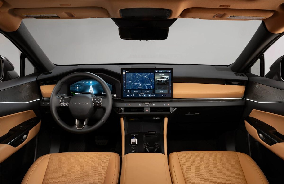 2027 Lexus NX interior dashboard with tan seats