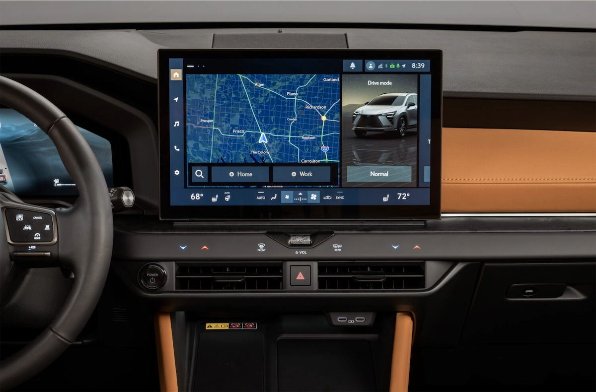 2027 Lexus NX 14-inch touchscreen showing navigation
