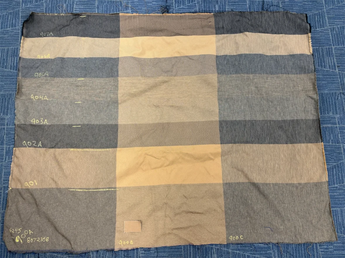 F-150 Carhartt plaid material swatch board