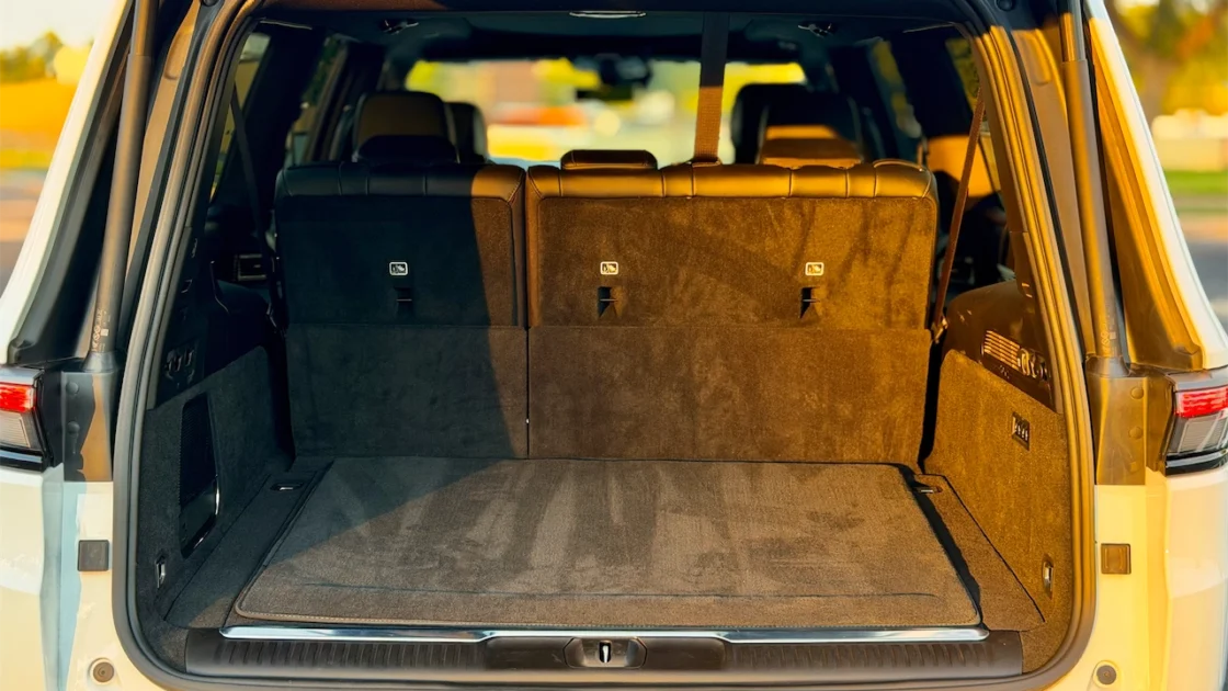 Cargo area behind the third row of the 2026 Jeep Grand Wagoneer L