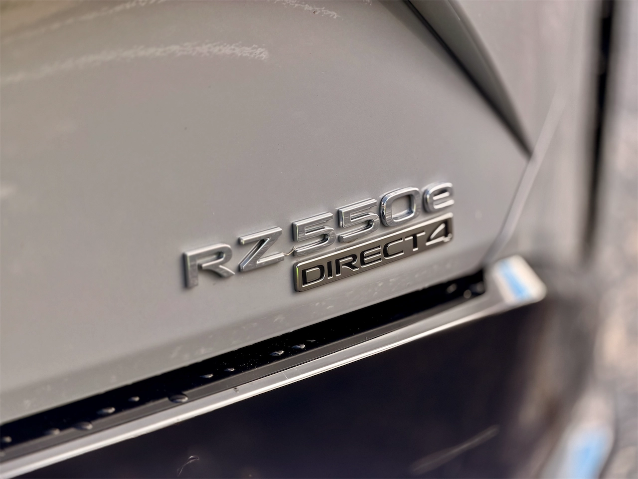RZ 550e badge on the 2026 Lexus RZ 550e F SPORT AWD