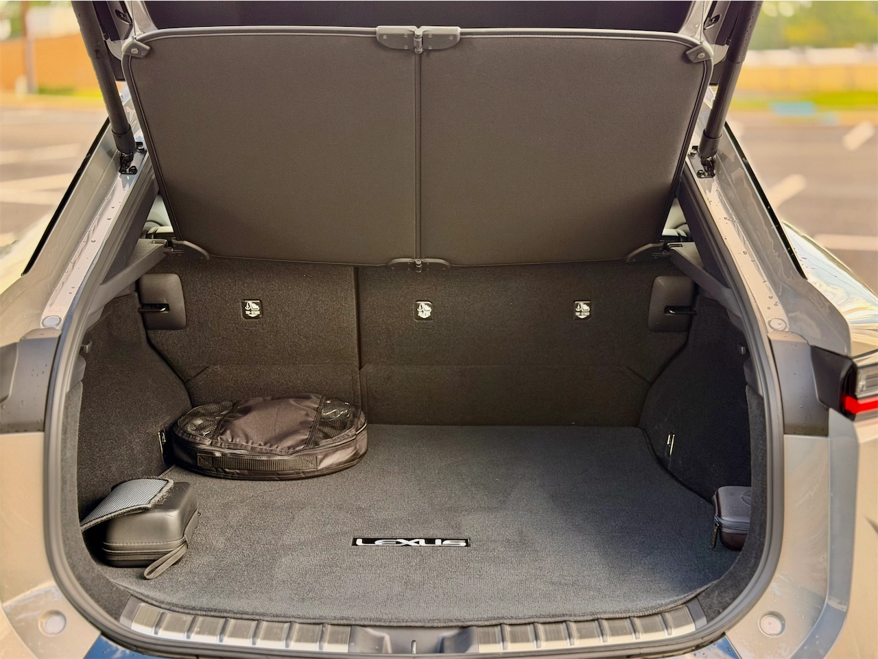 Cargo area of the 2026 Lexus RZ 550e F SPORT AWD