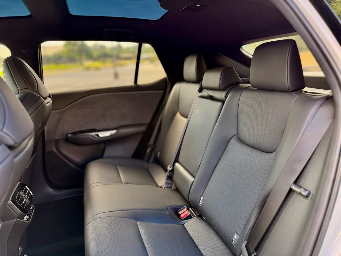Rear seats in the 2026 Lexus RZ 550e F SPORT AWD