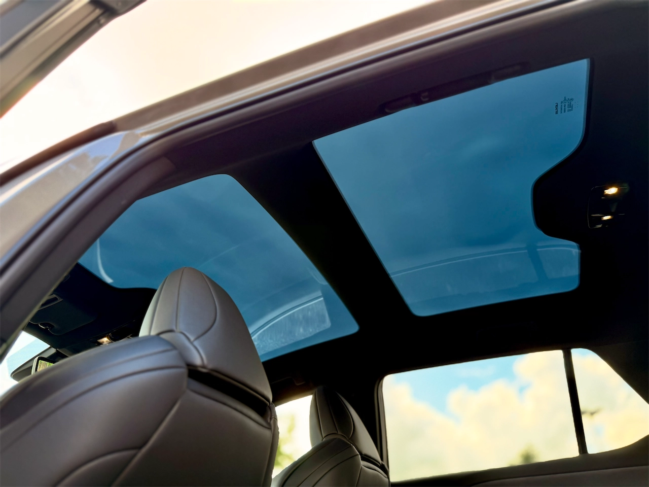 Dynamic Sky panorama glass roof in the 2026 Lexus RZ 550e F SPORT