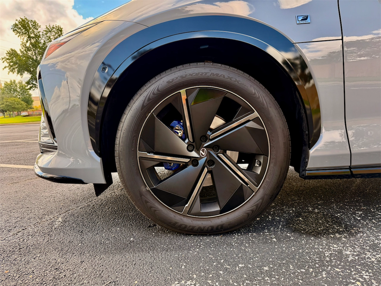 20-inch wheel with aero covers on the 2026 Lexus RZ 550e F SPORT AWD