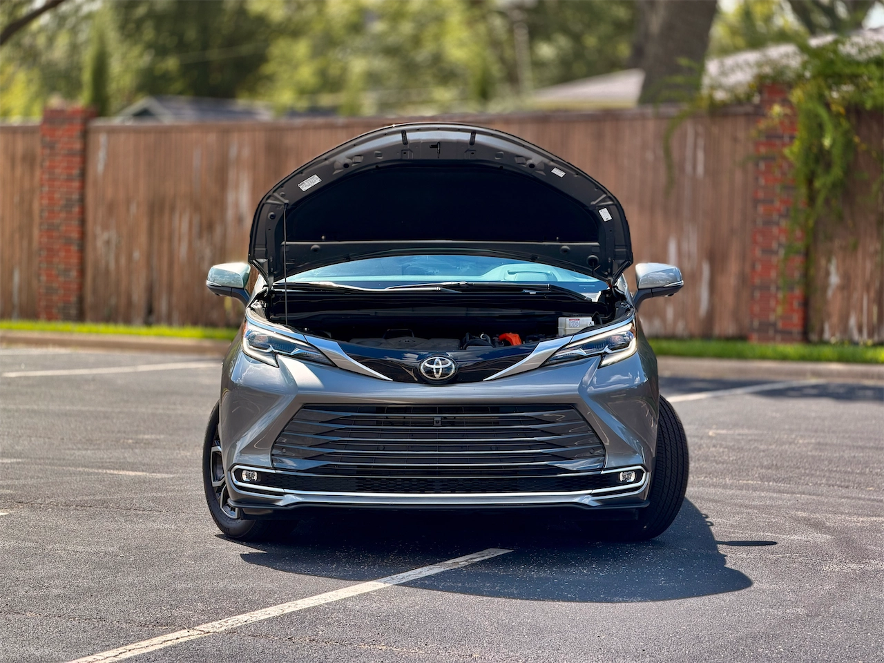 Hybrid powertrain under the hood of the 2026 Toyota Sienna Platinum AWD