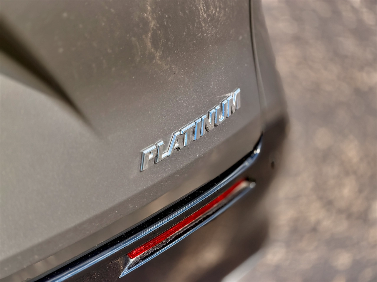 Platinum badge on the liftgate of the 2026 Toyota Sienna