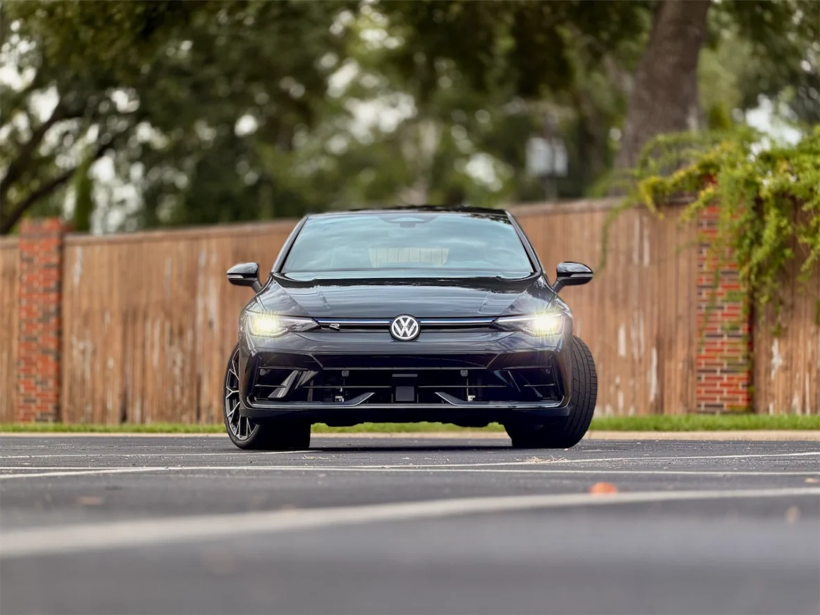 2026 Volkswagen Golf R front view in Graphite Gray