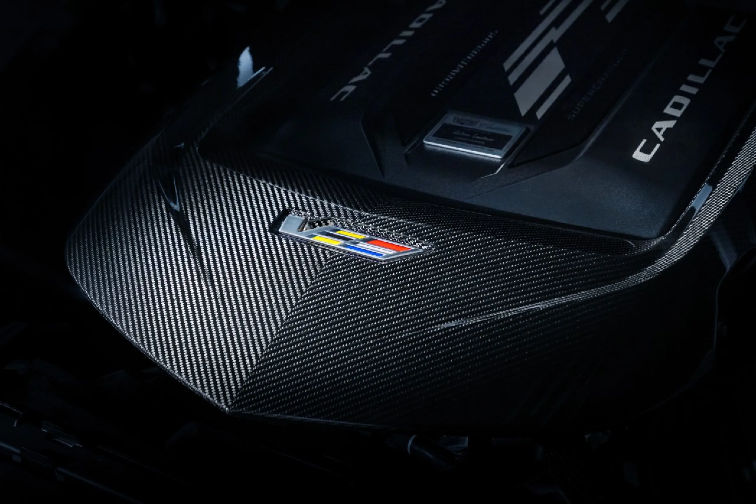 Carbon-fiber engine cover on the Escalade-V Collector Series