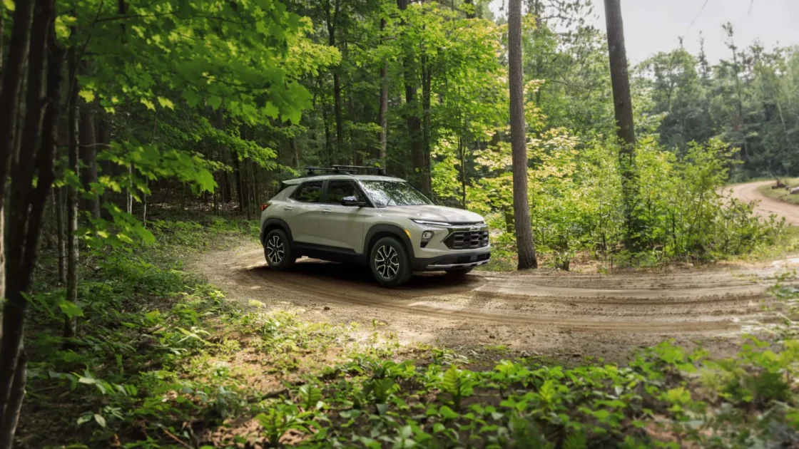 2027 Trailblazer Z71 front three-quarter view off-road