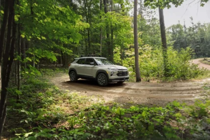 2027 Trailblazer Z71 front three-quarter view off-road