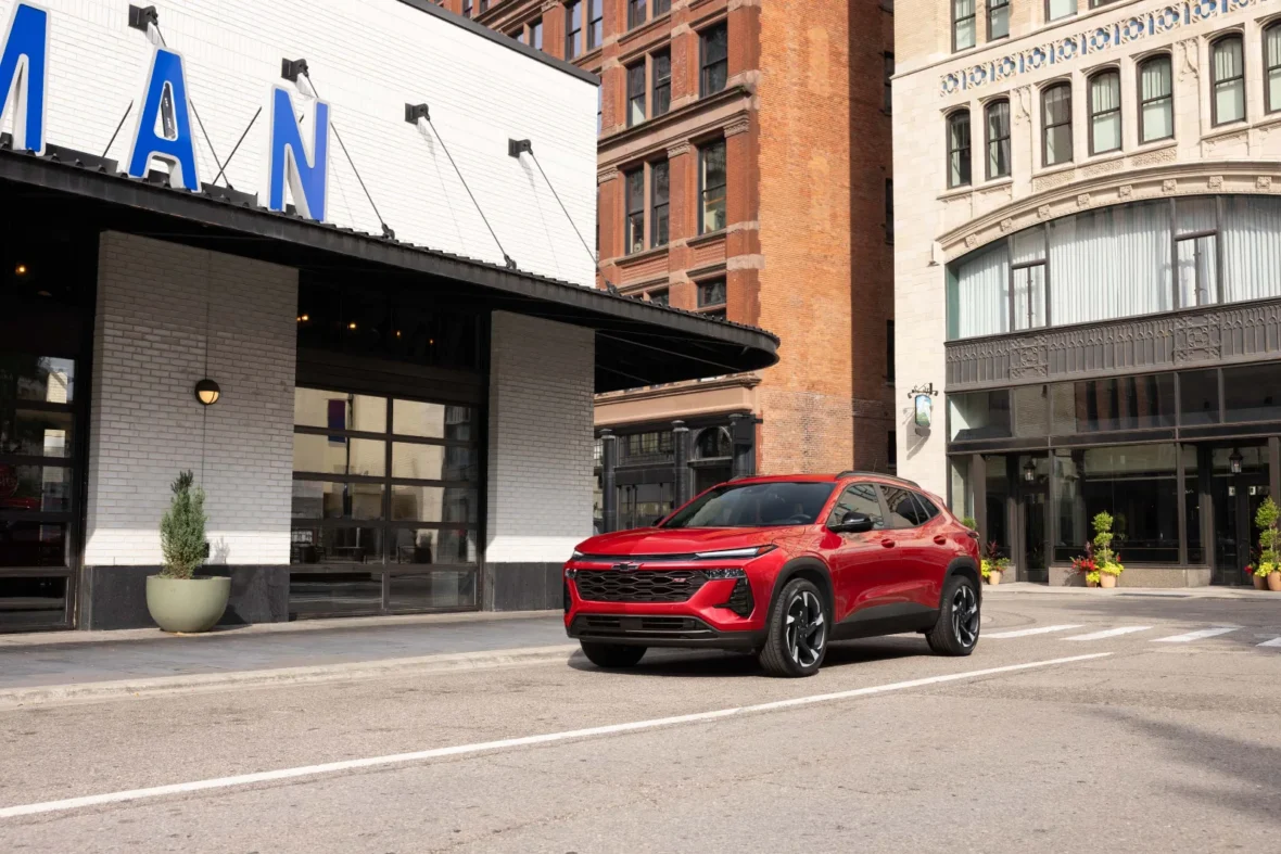 2027 Chevrolet Trax RS front three-quarter view