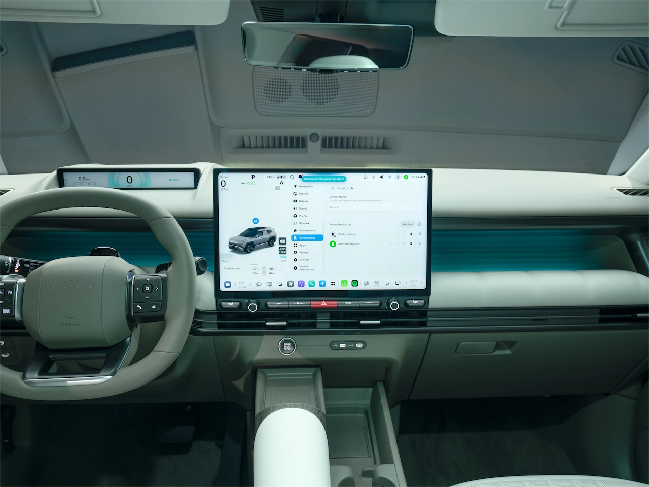 Pleos Connect app screen in the 2027 Hyundai Tucson
