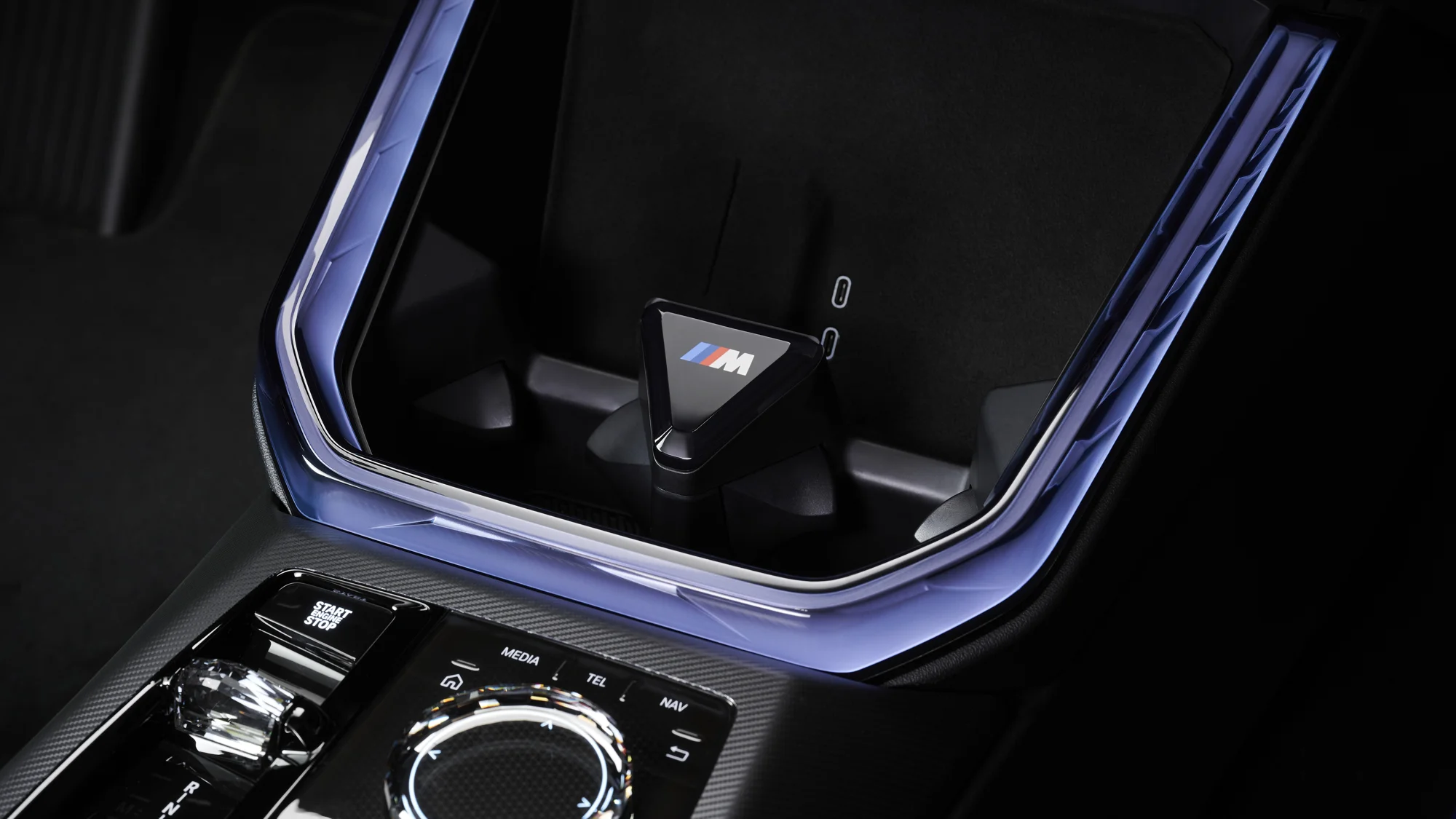 2027 BMW X3 M50 center console with ambient lighting
