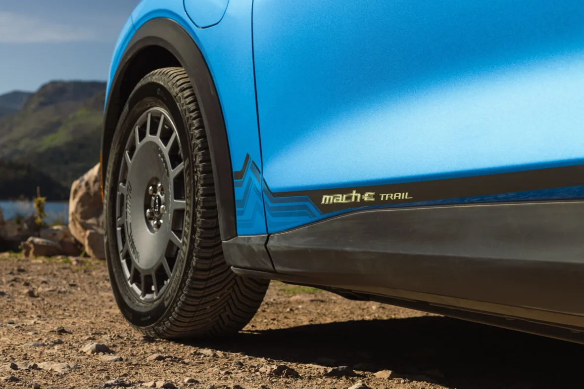2027 Mustang Mach-E Trail 19-inch wheel and Michelin CrossClimate 2 tire