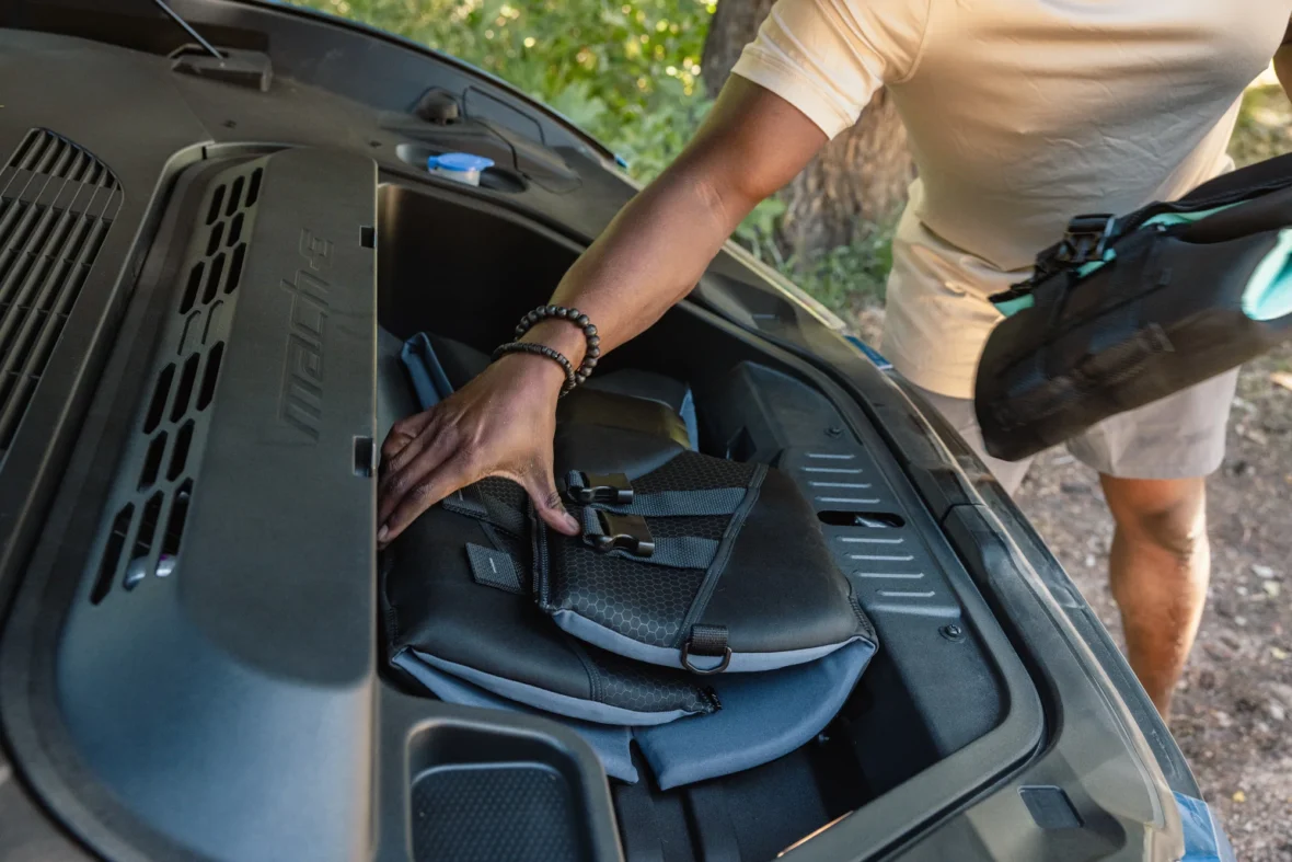 Front trunk storage space