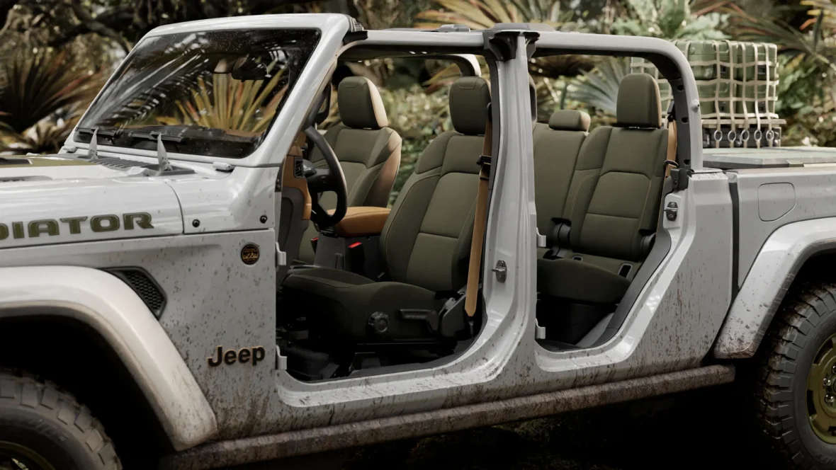 Doors-off 2027 Jeep Gladiator Sarge side view