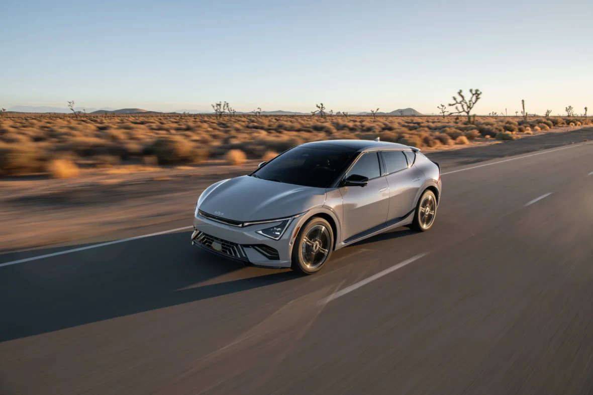 2027 Kia EV6 GT-Line front three-quarter view